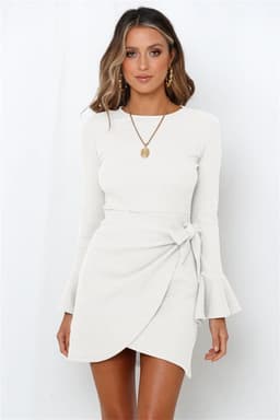 image-Factory direct sales Europe and the United States fashion autumn clothes small trumpet ruffles long-sleeved slim bow temperament high-end dress