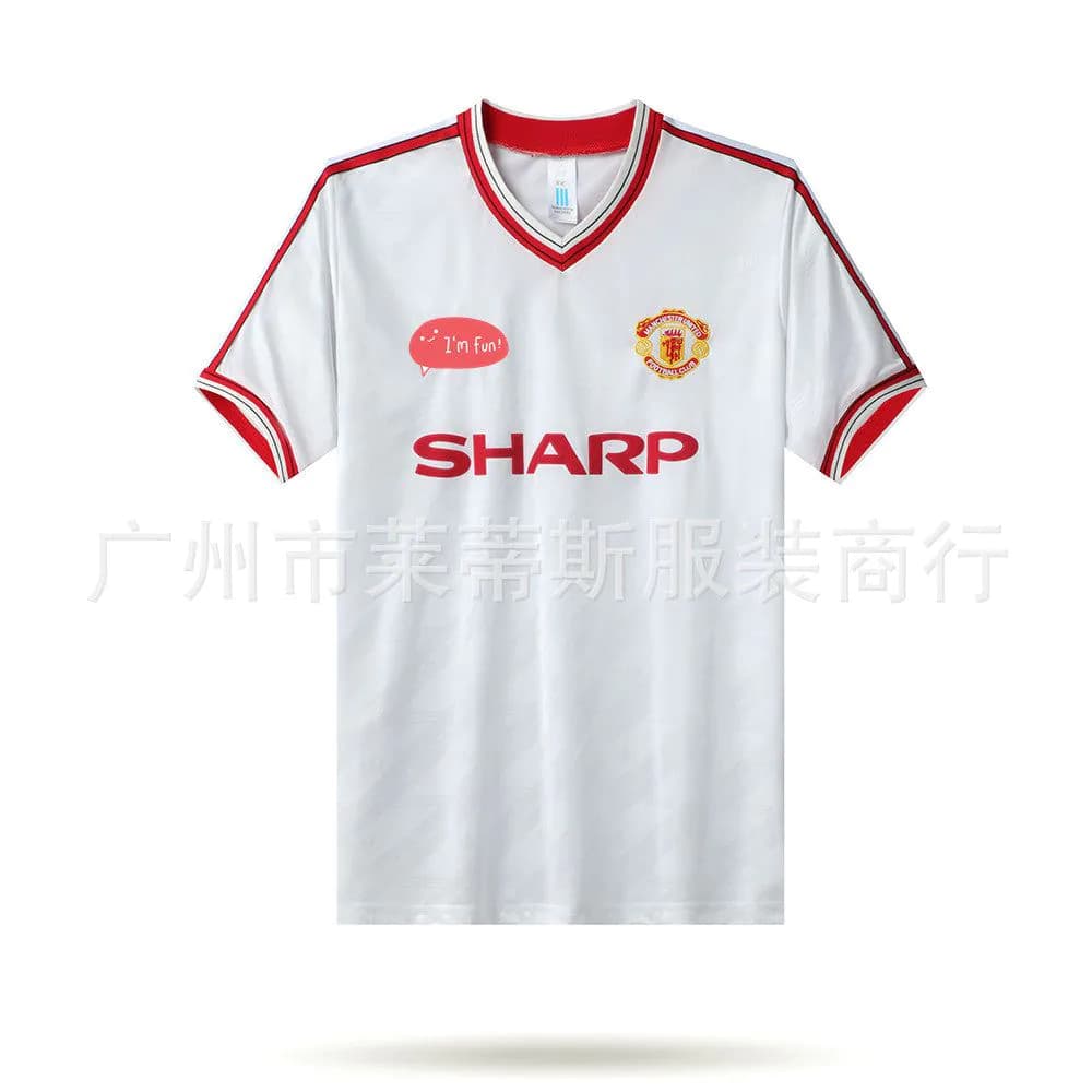 image-1986-88 Red Devils home and away two away retro jersey No. 7 Cantona No. 24 Beckham football jersey