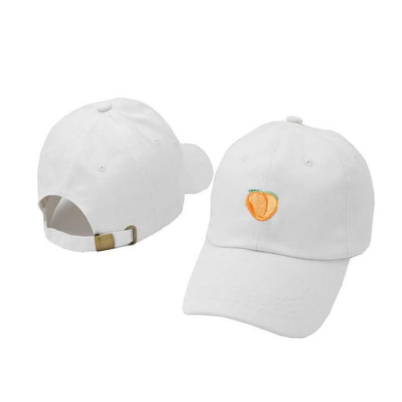 image-Peach Embroidery Peaked Cap For Women