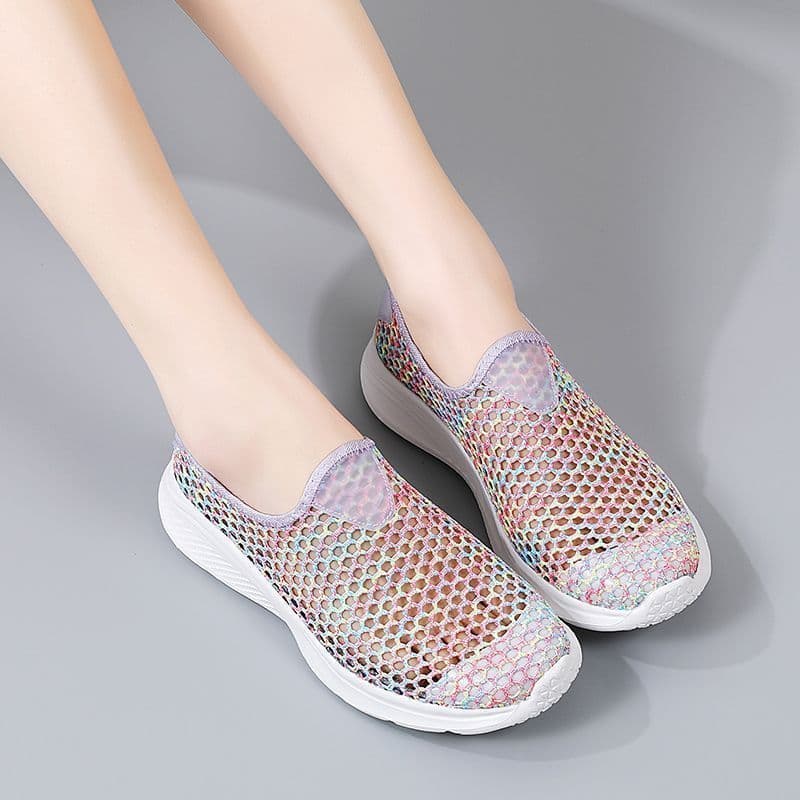 image-2023 Women's Shoes Summer Sports Running Shoes Foreign Trade Women's Mesh Versatile Hollow Breathable Women's Shoes Casual Shoes Wholesale