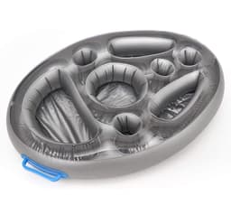 image-PVC Inflatable Drink Holder Cup Seat Porous Coaster Fruit Wine Mobile Phone Water Inflatable Ice Bed Swimming Pool Dinner Plate