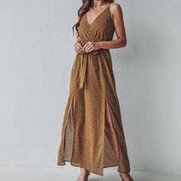 image-Amazon Hot 2022 Cross-Border Summer New V-neck Sling Floral Tie-Neck Dress Foreign Trade Women's Clothing Long Dress