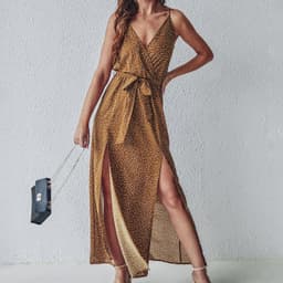 image-Amazon Hot 2022 Cross-Border Summer New V-neck Sling Floral Tie-Neck Dress Foreign Trade Women's Clothing Long Dress