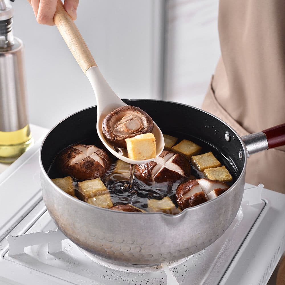 image-Spot light version of round barreled wooden handle silicone kitchen utensils 14-piece set silicone kitchen utensils spatula non-stick kitchen tools