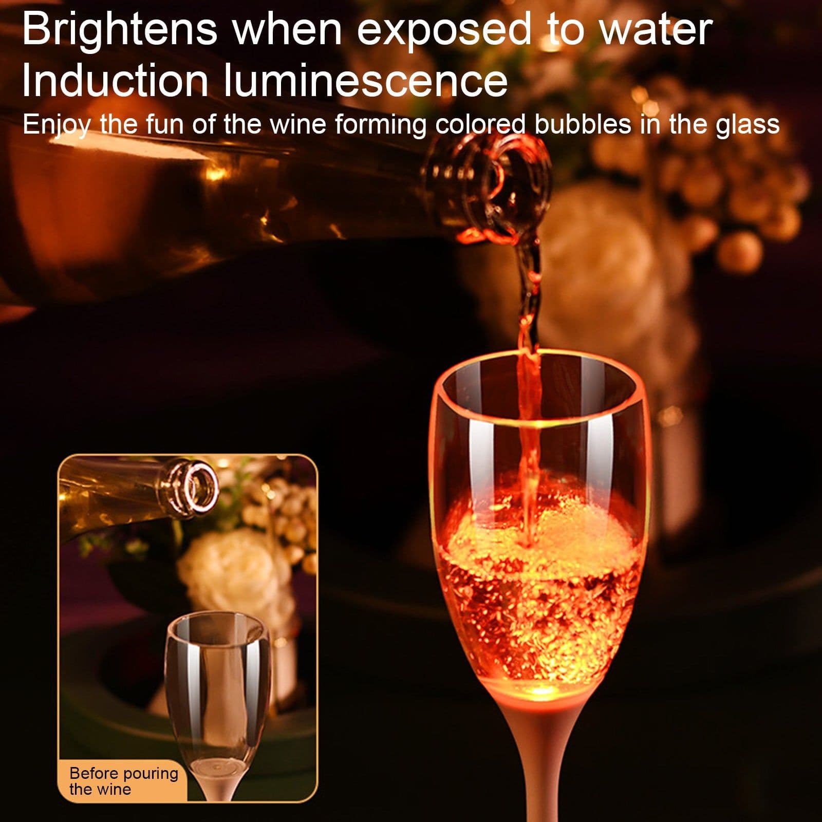image-Led Cup Food Grade PS Plastic Goblet Wedding Party Pouring Water Is Bright Champagne Glass Factory Direct Supply