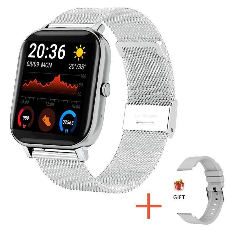 image-Wholesale P8 bluetooth call smart watch heart rate blood pressure color screen sports H10 smart watch 1.69 screen