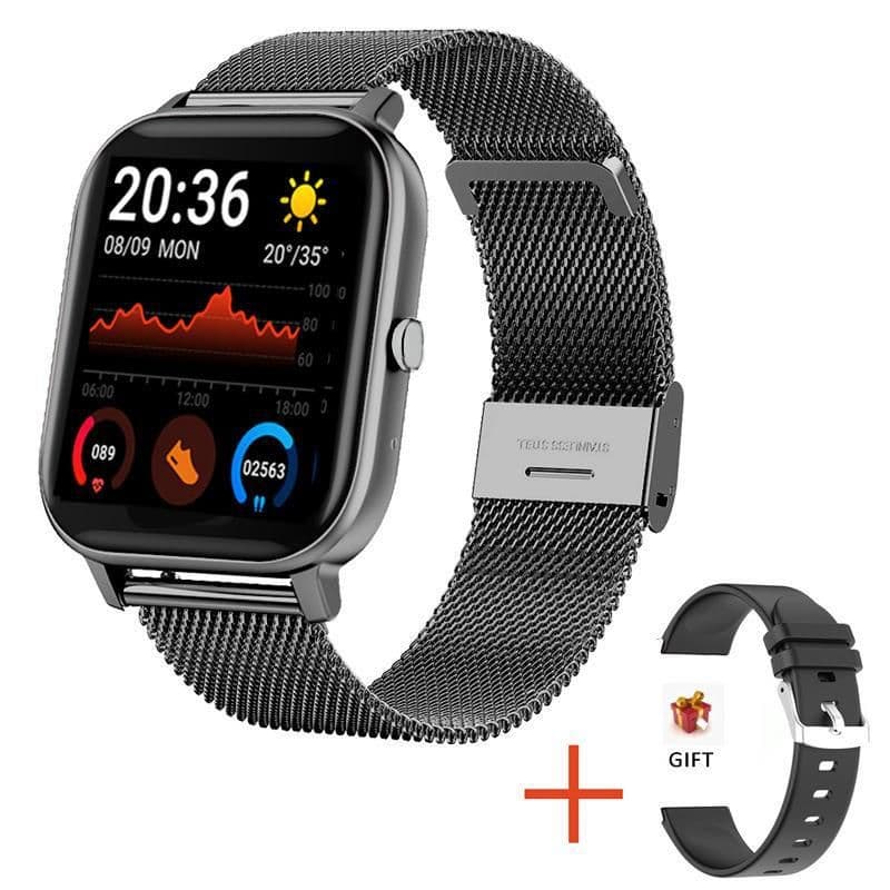 image-Wholesale P8 bluetooth call smart watch heart rate blood pressure color screen sports H10 smart watch 1.69 screen