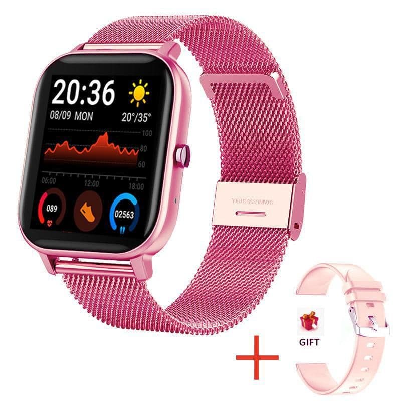 image-Wholesale P8 bluetooth call smart watch heart rate blood pressure color screen sports H10 smart watch 1.69 screen