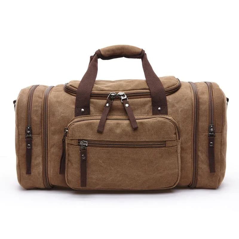 image-Cross-border Korean version of large-capacity luggage bag fashion leisure travel bag trend outdoor Messenger portable canvas travel bag