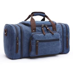 image-Cross-border Korean version of large-capacity luggage bag fashion leisure travel bag trend outdoor Messenger portable canvas travel bag