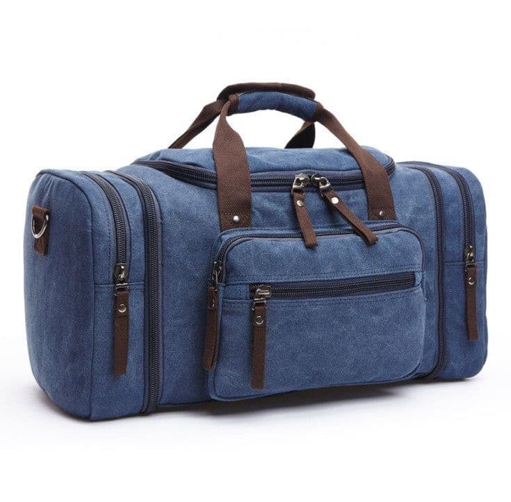 image-Cross-border Korean version of large-capacity luggage bag fashion leisure travel bag trend outdoor Messenger portable canvas travel bag