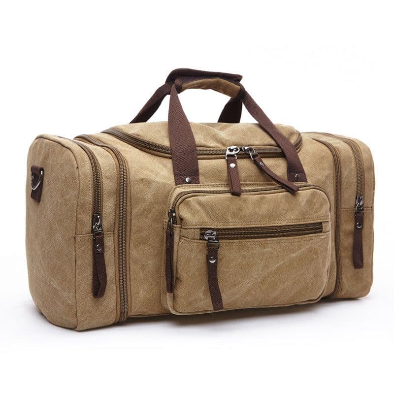 image-Cross-border Korean version of large-capacity luggage bag fashion leisure travel bag trend outdoor Messenger portable canvas travel bag