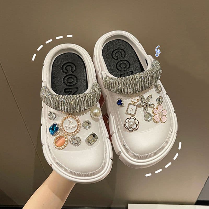 image-Fashion Clogs With Charms Shoes Outdoor Women Slippers Thick