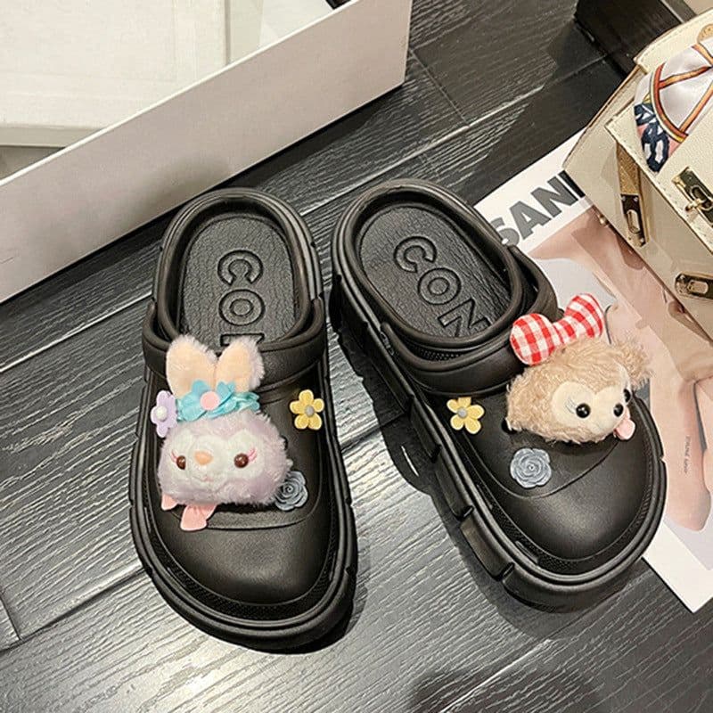 image-Fashion Clogs With Charms Shoes Outdoor Women Slippers Thick
