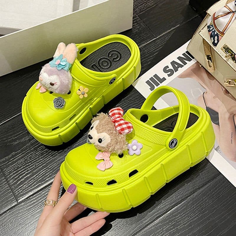 image-Fashion Clogs With Charms Shoes Outdoor Women Slippers Thick