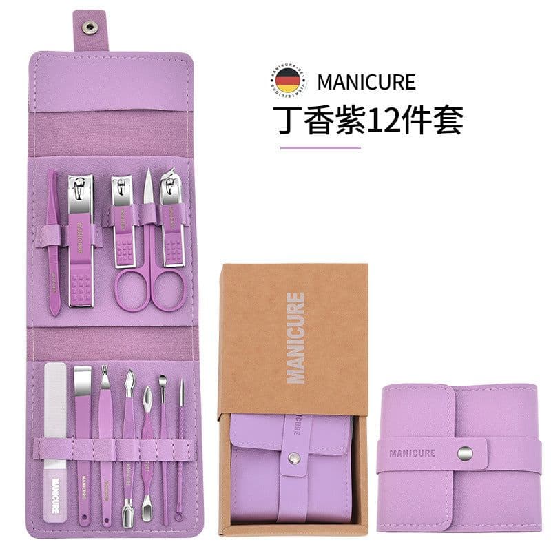 image-Stainless steel nail clipper set nail clipper gift set customized logo 16-piece nail clipper set Douyin hot style