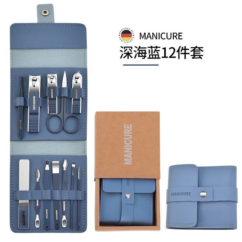 image-Stainless steel nail clipper set nail clipper gift set customized logo 16-piece nail clipper set Douyin hot style