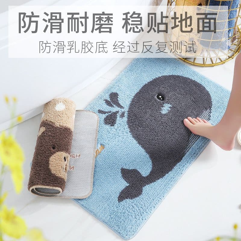 image-Xia Lang cartoon door mat door mat absorbent foot mat home door bathroom entry non-slip mat carpet