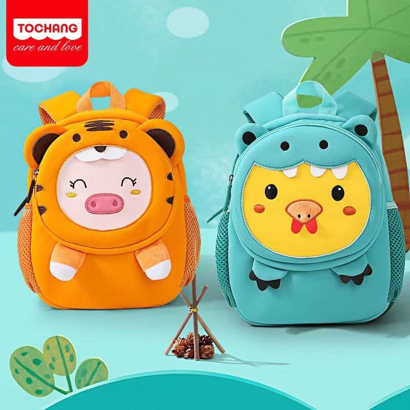 image-Diving material new animal cross-dressing bag three-dimensional cartoon animal pattern kindergarten backpack children's lightweight backpack