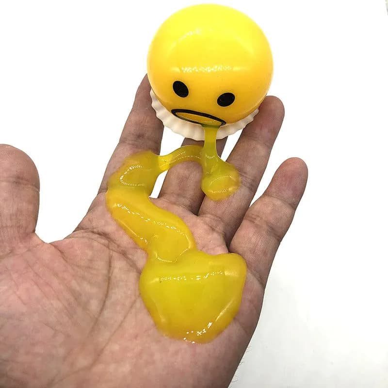 image-Disgusting egg yolk brother vomiting egg yolk Jun Taiwan lazy egg custard vomit ball stall hot selling toys wholesale trick