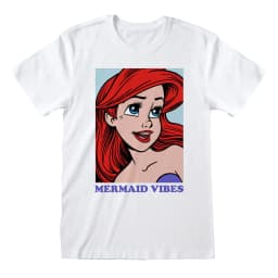 image-Short Sleeve T-Shirt The Little Mermaid Mermaid Vibes White Unisex