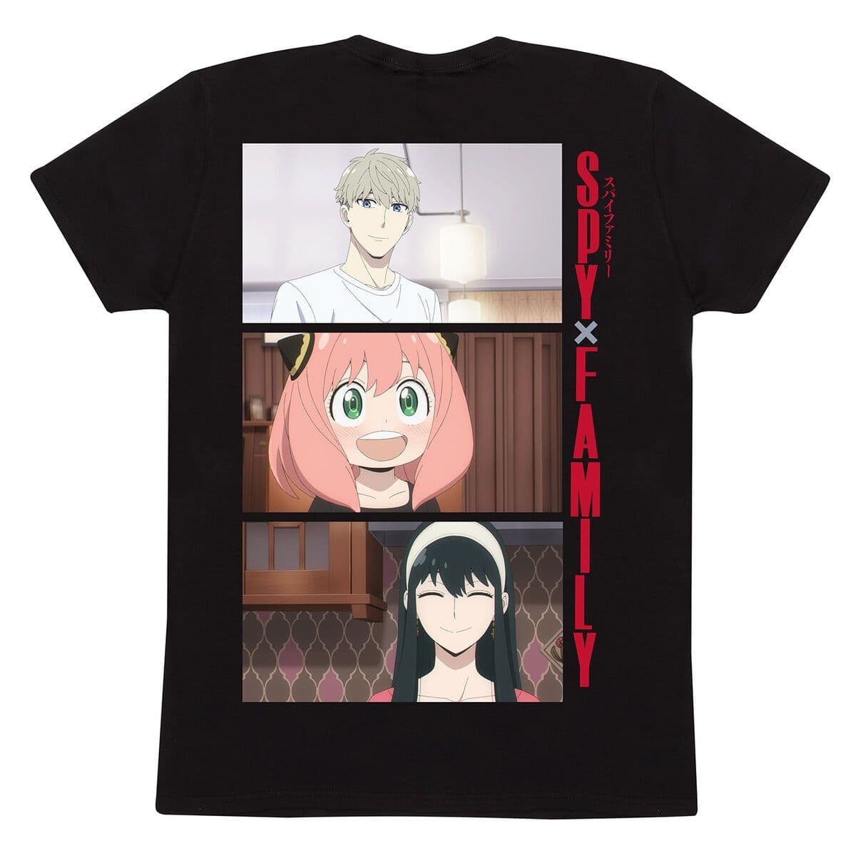 image-Short Sleeve T-Shirt Spy X Family Trio Shots Black Unisex