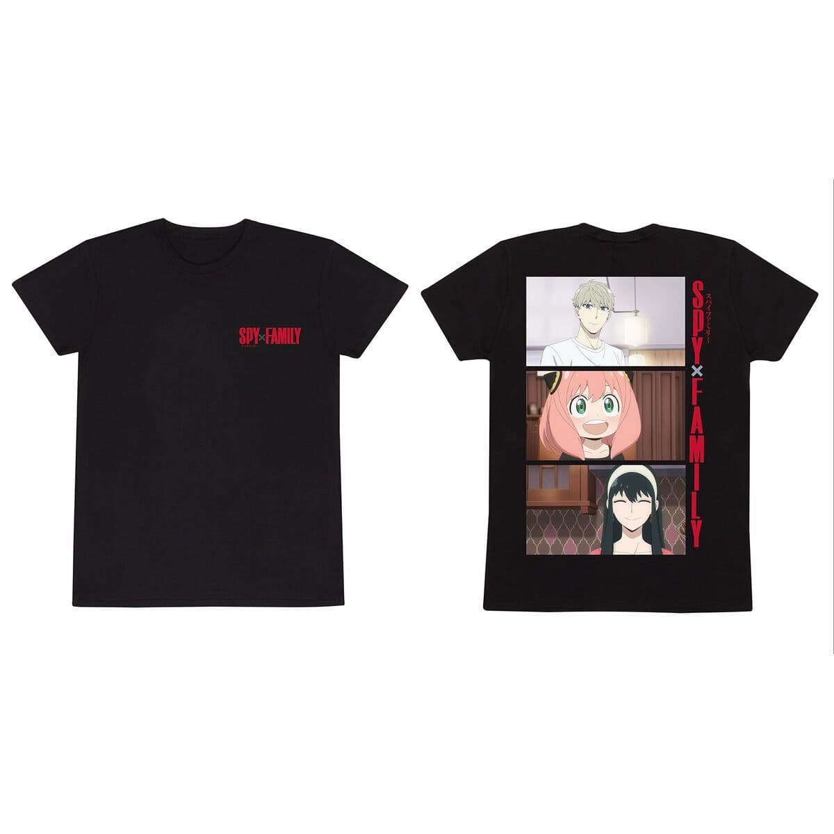 image-Short Sleeve T-Shirt Spy X Family Trio Shots Black Unisex