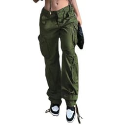 image-4 European and American new foreign trade cross-border women's street hip-hop style low-waist multi-pocket multi-pocket overalls casual pants trousers
