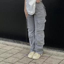 image-4 European and American new foreign trade cross-border women's street hip-hop style low-waist multi-pocket multi-pocket overalls casual pants trousers