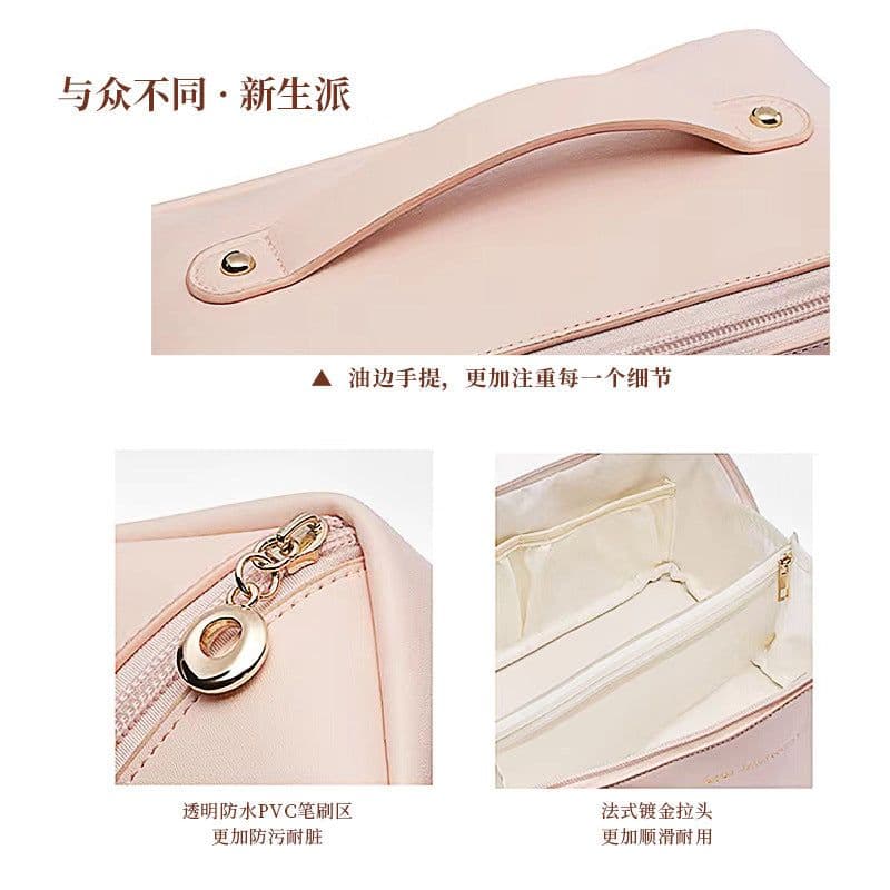 image-large-capacity cosmetic bag new portable travel wash bag PU cosmetic storage bag