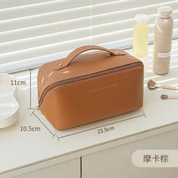 image-large-capacity cosmetic bag new portable travel wash bag PU cosmetic storage bag