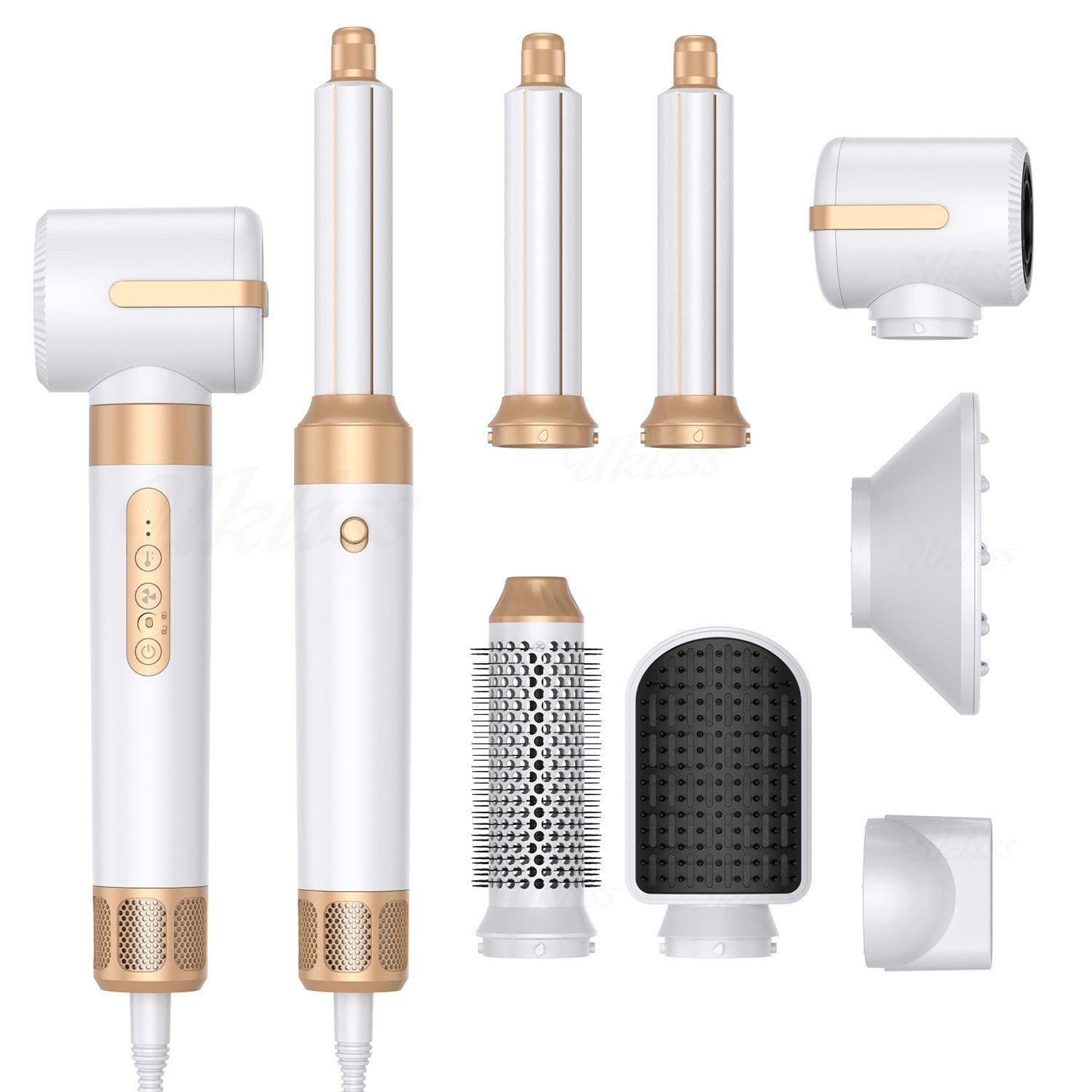 image-Multi-function high-speed brushless noise reduction styling hair dryer for curly hair 7-in-1 hair drying comb replacement hot air comb