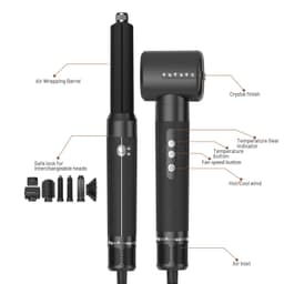 image-Multi-function high-speed brushless noise reduction styling hair dryer for curly hair 7-in-1 hair drying comb replacement hot air comb