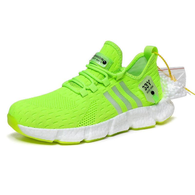 image-Shoes Men's Foreign Trade plus Size Running Shoes Trendy Men's Shoes Flying Woven Breathable Mesh Casual Shoes Couple Popcorn Sneaker