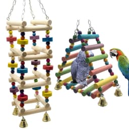image-Parakeet Bird Toy Amusement Park Swing Stand