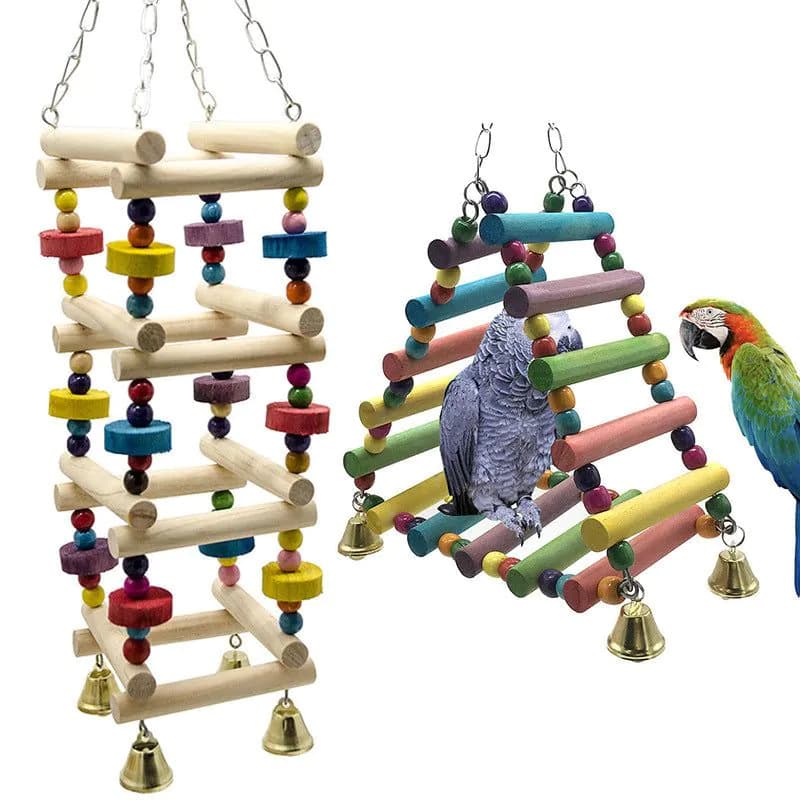 image-Parakeet Bird Toy Amusement Park Swing Stand