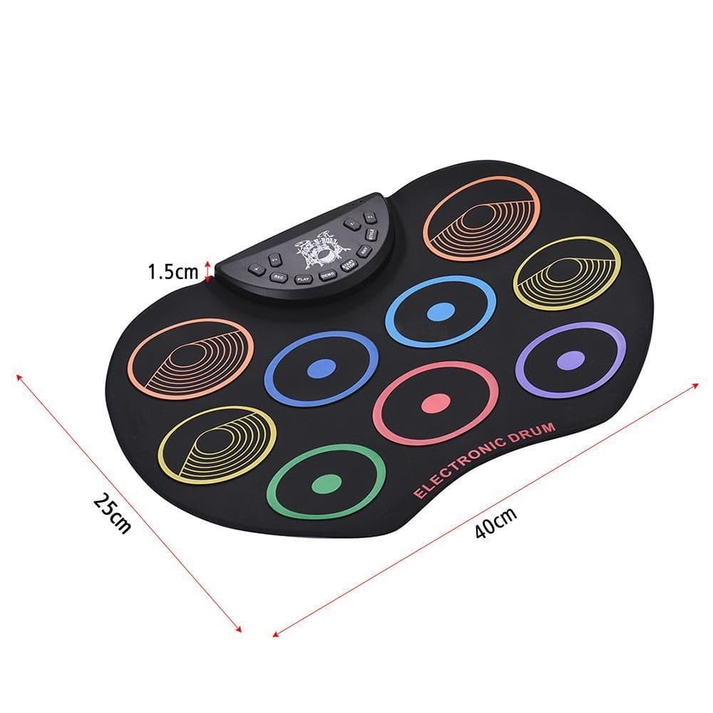 image-Compact Size Electronic Colorful Hand Roll Drum