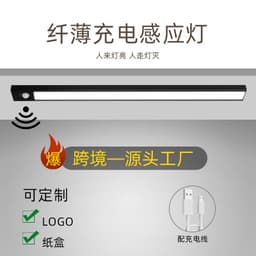 image-Ultra-thin wardrobe light cabinet light led human body induction night light wireless charging magnetic suction light bedside light strip light belt
