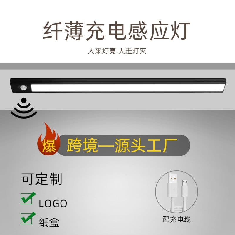 image-Ultra-thin wardrobe light cabinet light led human body induction night light wireless charging magnetic suction light bedside light strip light belt