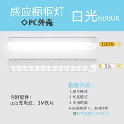 image-Ultra-thin wardrobe light cabinet light led human body induction night light wireless charging magnetic suction light bedside light strip light belt