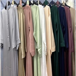 image-Cross-border tiktok Muslim clothes dress women's simple robe casual dress
