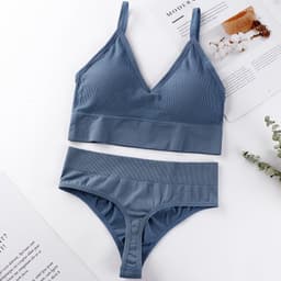 image-Cross-border push-up push-up sexy vest style underwear triangular cup thin French bra for women without steel rims beautiful back