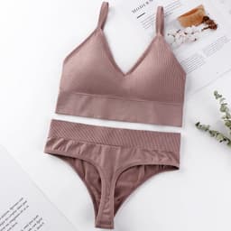 image-Cross-border push-up push-up sexy vest style underwear triangular cup thin French bra for women without steel rims beautiful back