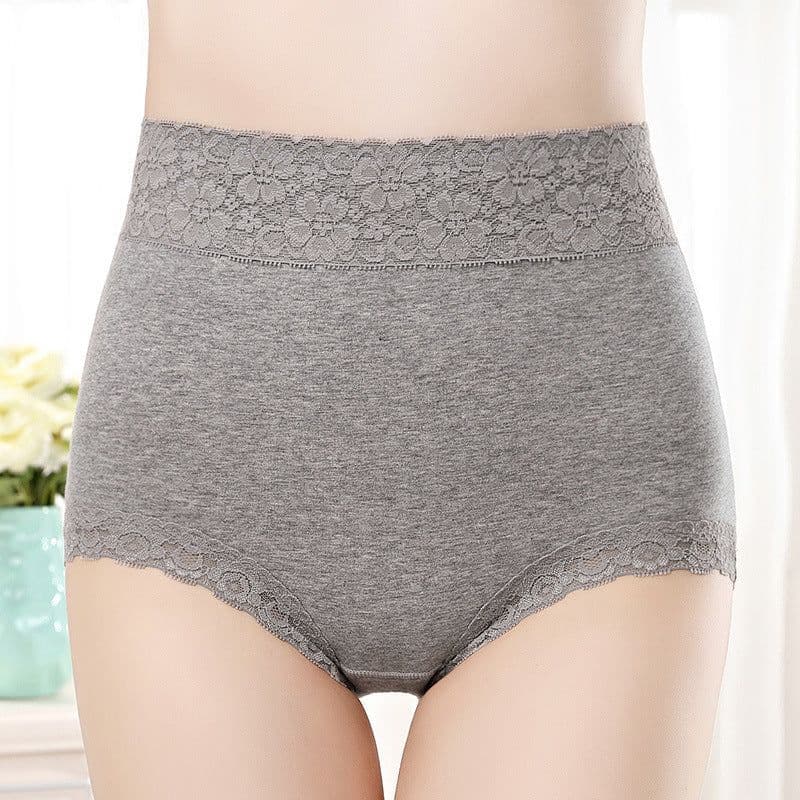 image-4 Pack Ladies Underwear Pure Cotton High Waist Abdominal Lift Hip Lace Women's Ladies Women's Women's Women's Women's Adults Send Mom