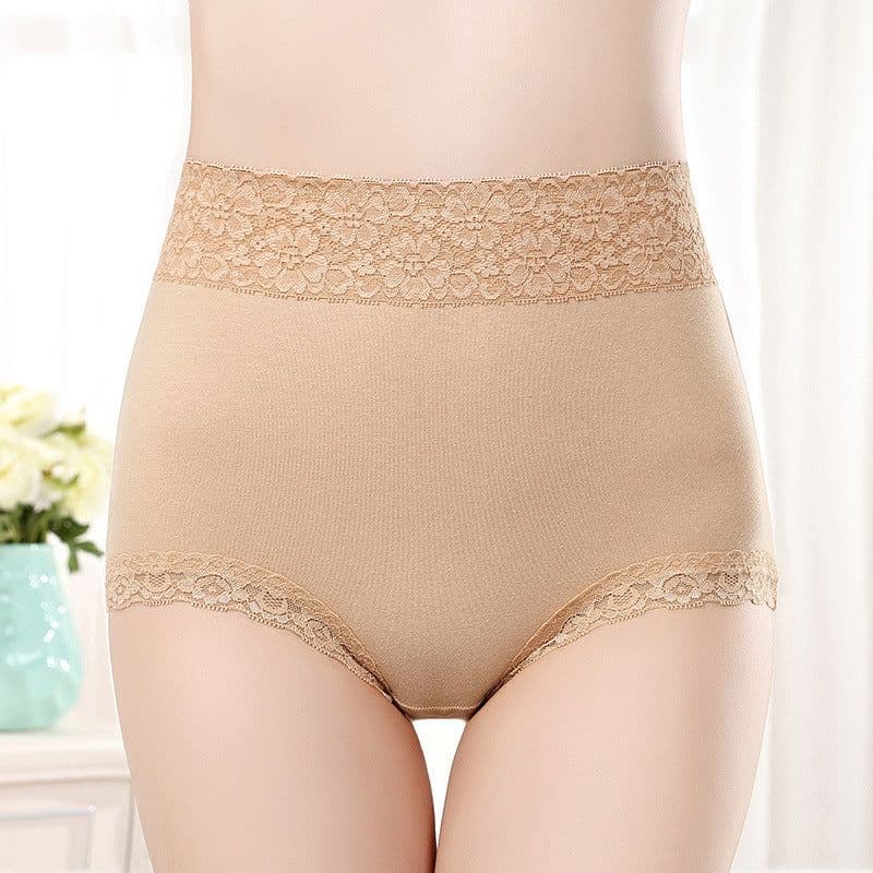 image-4 Pack Ladies Underwear Pure Cotton High Waist Abdominal Lift Hip Lace Women's Ladies Women's Women's Women's Women's Adults Send Mom