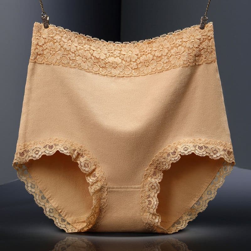 image-4 Pack Ladies Underwear Pure Cotton High Waist Abdominal Lift Hip Lace Women's Ladies Women's Women's Women's Women's Adults Send Mom