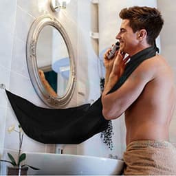 image-Shaving apron men's shaving apron beard styling tool transparent suction cup shaving and trimming apron