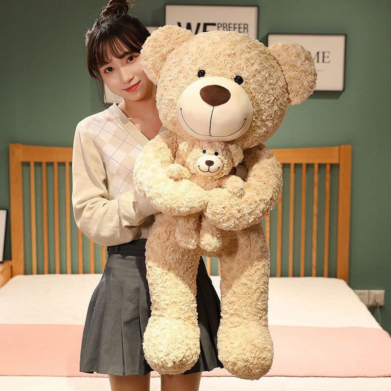 image-New mother and child bear doll large rag doll parent-child couple models breathable comfortable soft filling plump wholesale