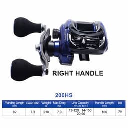 image-Fishing Baitcasting Reels 200HS/200HSL SV SpoolSaltwater Fishing Low