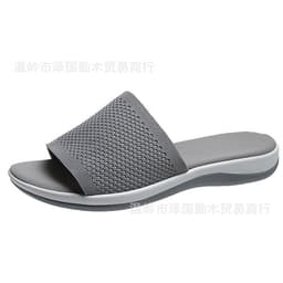 image-Cross-border foreign trade large size thick low slippers for women foreign trade polyurethane bottom lightweight fly-knit sponge cake low straight beach shoes
